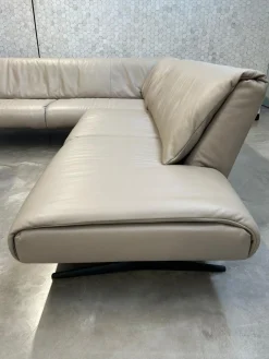 Ecksofa Bundle 630 Leder Rodeo Soft 1417 Pebble Grau Beige Gestell Schwarz Matt Pulverbeschichtet