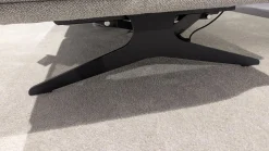 Ecksofa Calmo Stoff 13 Cosmo 97 Grau Metallkufen Schwarz Matt Mit Fußteilverstellung Und Kopfteilverstellung Inklusive 3 Kissen