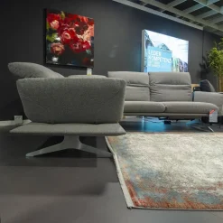 Ecksofa Calmo Stoff 13 Educa 93 Sitz Polyschaum M-Kufe Nickel Satiniert