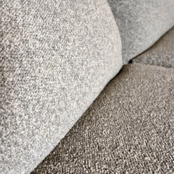 Ecksofa Calmo Stoff Clever Clean 13-Educa 93 Grau Fuß Kufe Nr 1 Nickel Satiniert