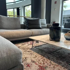 Ecksofa Campiello Stoff Extra Elvira N1724 Grau Füße Metall Brüniert Inklusive 8 Kissen