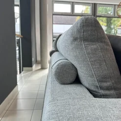 Ecksofa Campiello Stoff Extra Elvira N1724 Grau Füße Metall Brüniert Inklusive 8 Kissen