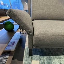 Ecksofa Cara Stoff 14.164 Mittel Eisengrau Stoff 22.202 Hell Staubgrau Füße Schwarz