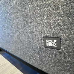 Ecksofa Cara Stoff 14.164 Mittel Eisengrau Stoff 22.202 Hell Staubgrau Füße Schwarz