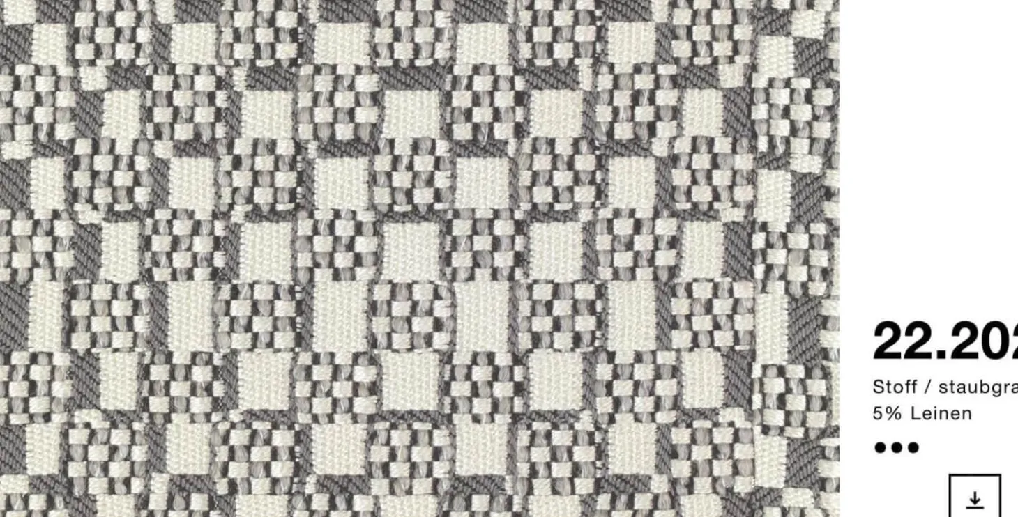 Ecksofa Cara Stoff 14.164 Mittel Eisengrau Stoff 22.202 Hell Staubgrau Füße Schwarz