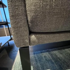 Ecksofa Cara Stoff 14.164 Mittel Eisengrau Stoff 22.202 Hell Staubgrau Füße Schwarz