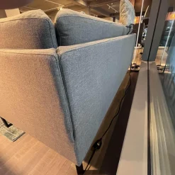 Ecksofa Cara Stoff 14.164 Mittel Eisengrau Stoff 22.202 Hell Staubgrau Füße Schwarz