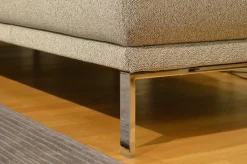 Ecksofa Cara Stoff Weißgrau 26.202 mit Holz-Ablage Schwenkbar