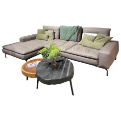 Ecksofa Carlton B Leder Windsor 12 Grigio Scruo Grau Füße Matt Anthrazit
