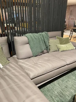 Ecksofa Carlton B Leder Windsor 12 Grigio Scruo Grau Füße Matt Anthrazit