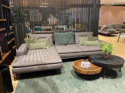 Ecksofa Carlton B Leder Windsor 12 Grigio Scruo Grau Füße Matt Anthrazit