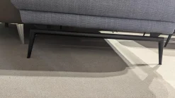 Ecksofa Caruba Stoff Elsass Blau Gestell Aluminium Füße Pulverbeschichtet Aluminium Schwarz Mit Manuellen Verstellungen Inklusive Hocker