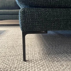 Ecksofa Charles Large Stoff Super Sirte Kieferngrün Füße Aluminium Schwarz Verchromt Lackiert