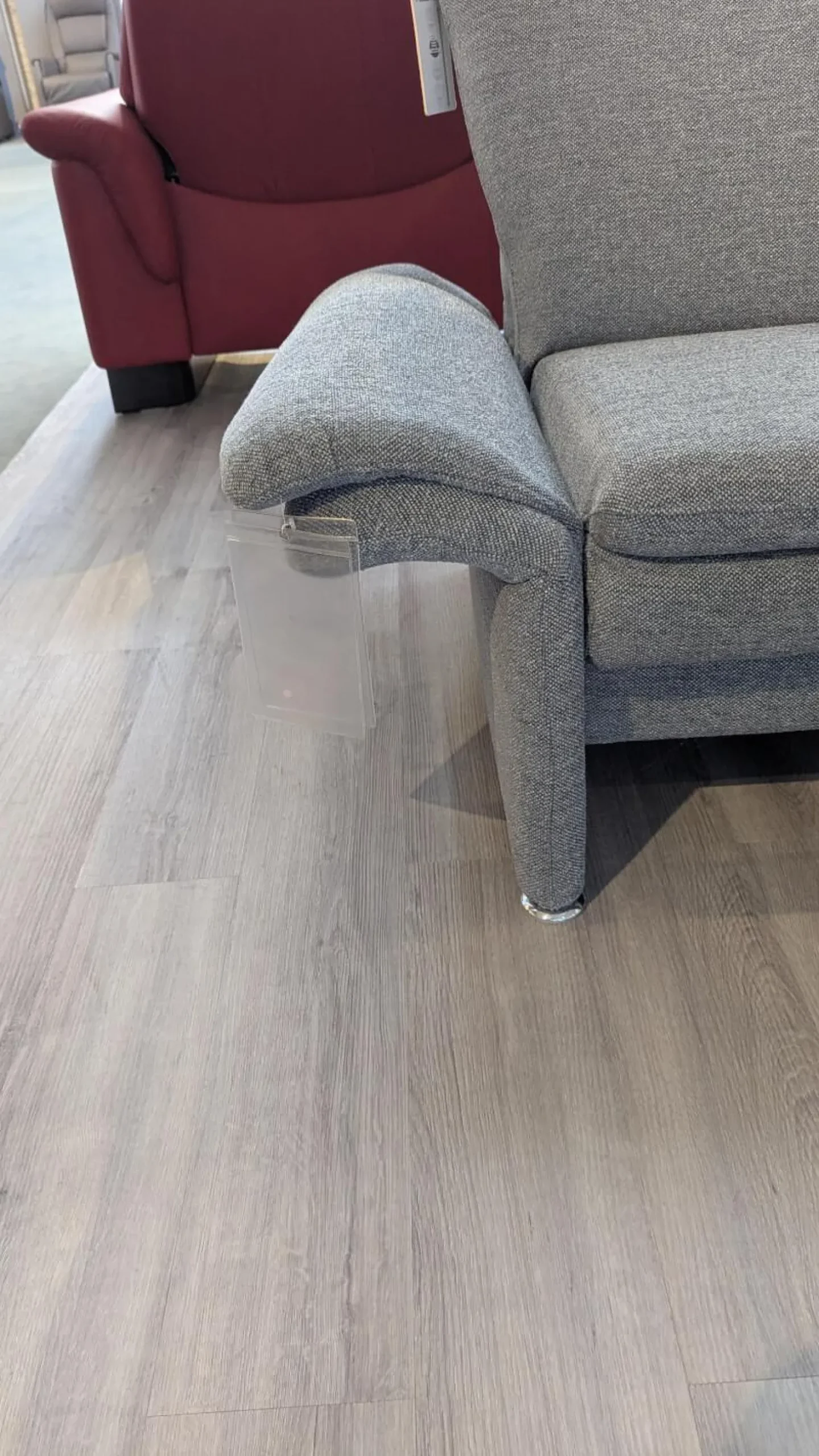 Ecksofa Chronos Stoff Medusa Rauchblau Grau Blau Metallfuß M01 Poliert Armlehne Klappbar Inklusive Kopfstütze