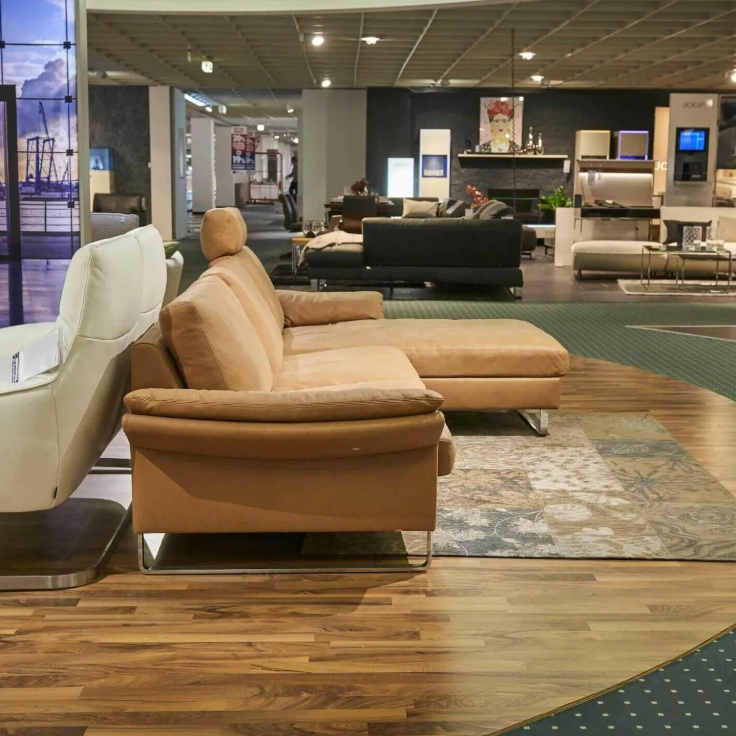 Ecksofa CL 960 Leder 390.850 Tabac Braun Kufe HG