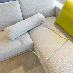 Ecksofa Classic 500 Stoff Sugar 2010 80 Grau Metallfüße Hochglanz Inklusive Hocker Und Kissen