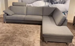 Ecksofa Classics CL500 Stoff 18 2022.80 Grau mit Kopfstütze