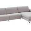 Ecksofa Comfortmaster Spektra 1487 Stoff Loop 02 Jet Hellgrau Metallkufe Anthrazit Motorisch Verstellbar
