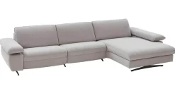 Ecksofa Comfortmaster Spektra 1487 Stoff Loop 02 Jet Hellgrau Metallkufe Anthrazit Motorisch Verstellbar