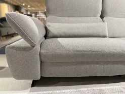 Ecksofa Comfortmaster Spektra 1487 Stoff Loop 02 Jet Hellgrau Metallkufe Anthrazit Motorisch Verstellbar