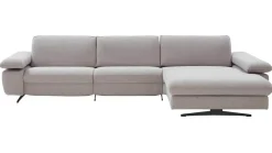 Ecksofa Comfortmaster Spektra 1487 Stoff Loop 02 Jet Hellgrau Metallkufe Anthrazit Motorisch Verstellbar