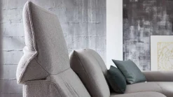 Ecksofa Comfortmaster Spektra 1487 Stoff Loop 02 Jet Hellgrau Metallkufe Anthrazit Motorisch Verstellbar