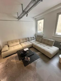 Ecksofa Comodo Stoff Crumble Silky 61 Beige Metallfuß Anthrazit Pulverbeschichtet Inklusive Kissen