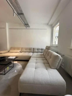 Ecksofa Comodo Stoff Crumble Silky 61 Beige Metallfuß Anthrazit Pulverbeschichtet Inklusive Kissen