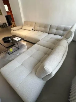 Ecksofa Comodo Stoff Crumble Silky 61 Beige Metallfuß Anthrazit Pulverbeschichtet Inklusive Kissen