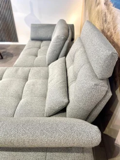 Ecksofa Comodo Stoff Q2 Rustico Azuro Grau Füße Metall Anthrazit Inklusive Lendenkissen