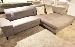 Ecksofa Concerto Stoff Bullus Anthrazit Füße Chrom Schwarz Inklusive Kissen