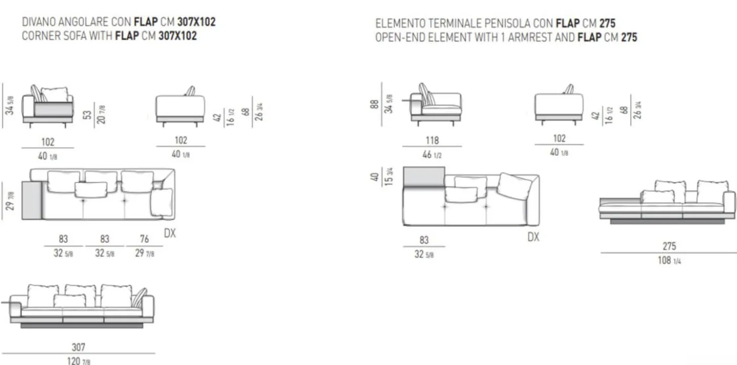 Ecksofa Connery Stoff Bright 01 Bianco Cat. H Weiß