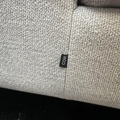 Ecksofa Conseta Bezug Stoff 8081 Muschel Grau Schmalfüße Anthrazit inklusive Kopfstütze