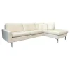 Ecksofa Conseta Bodenfrei Stoff 7149 Weiß Schmalfüße F04 Feinstruktur Stahl Mit Filtgleiter