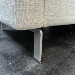 Ecksofa Conseta Bodenfrei Stoff 7149 Weiß Schmalfüße F04 Feinstruktur Stahl Mit Filtgleiter