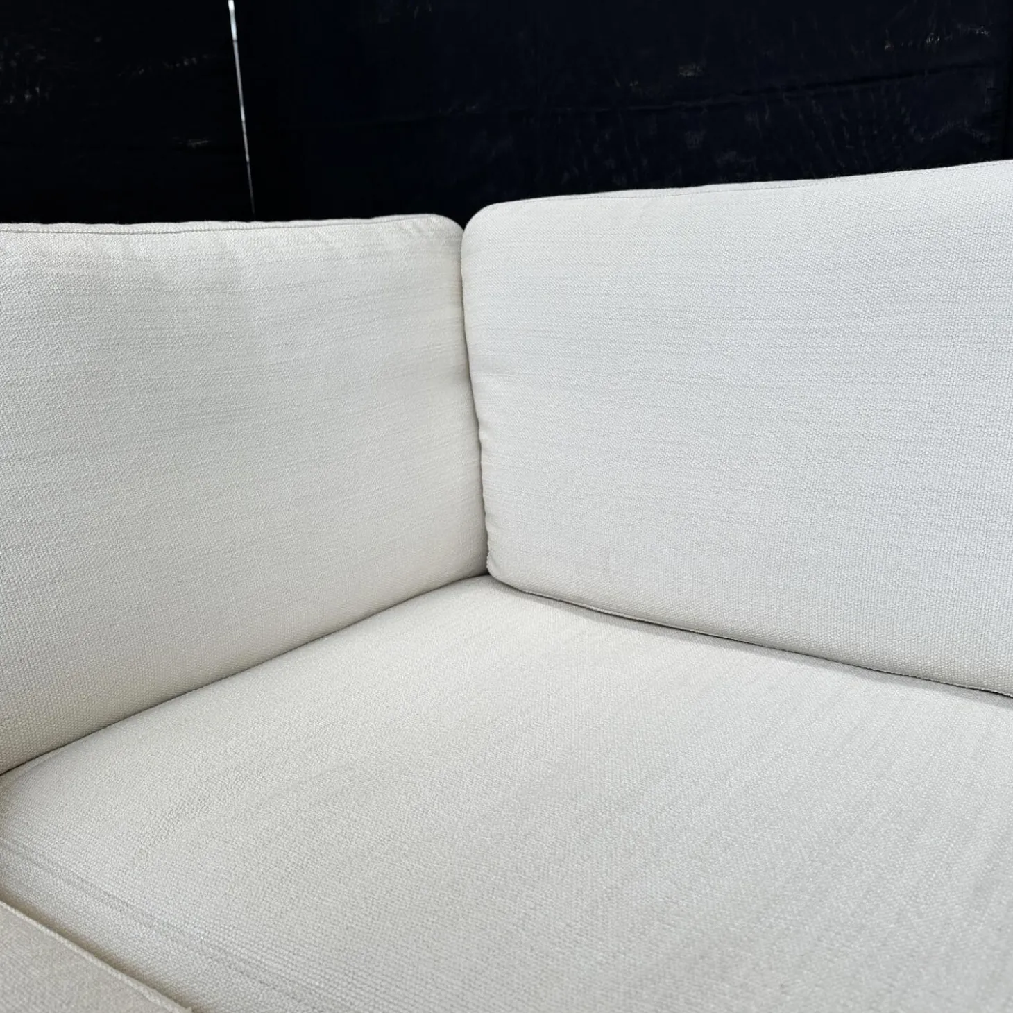 Ecksofa Conseta Bodenfrei Stoff 7149 Weiß Schmalfüße F04 Feinstruktur Stahl Mit Filtgleiter