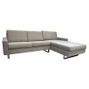 Ecksofa Conseta Stoff 8158 Ecru Grau Weiß Metallkufen Verchromt Mit Filzgleitern