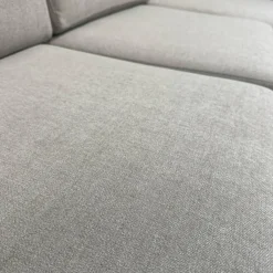 Ecksofa Conseta Stoff 8158 Ecru Grau Weiß Metallkufen Verchromt Mit Filzgleitern