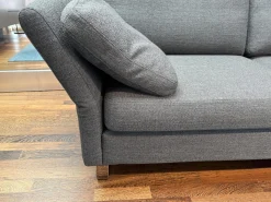 Ecksofa Conseta Stoff 7146 Grau mit Kissen und Kopfstütze