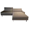 Ecksofa Conseta Stoff 8209 Marone Grau Braun Schmalfuß Metall Schwarz Inklusive Nackenstütze