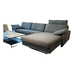 Ecksofa Conseta Stoff 5016 Mittelgrau Grau Gestell Metall Verchromt Inklusive Armkissen