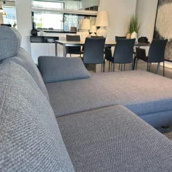 Ecksofa Conseta Stoff 5016 Mittelgrau Grau Gestell Metall Verchromt Inklusive Armkissen