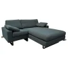 Ecksofa Conseta Stoff 8195 Petrol Blau Gestell Metallkufen Schwarzbraun