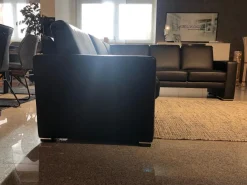 Ecksofa Cosmo 100 Leder 18 8368 Schwarz Füße Smoked GP16 Mit Metalleinlage