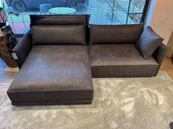 Ecksofa Cube Lounge Stoff Boxter CA1038 075 Braun Grau Gleiter Kunstoff Schwarz Inklusive Kissen