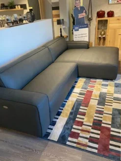 Ecksofa Denver Leder W2 Anthrazit Grau