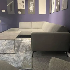 Ecksofa Diego Stoff Remi 158 Niagara Grau Inklusive Holzablage