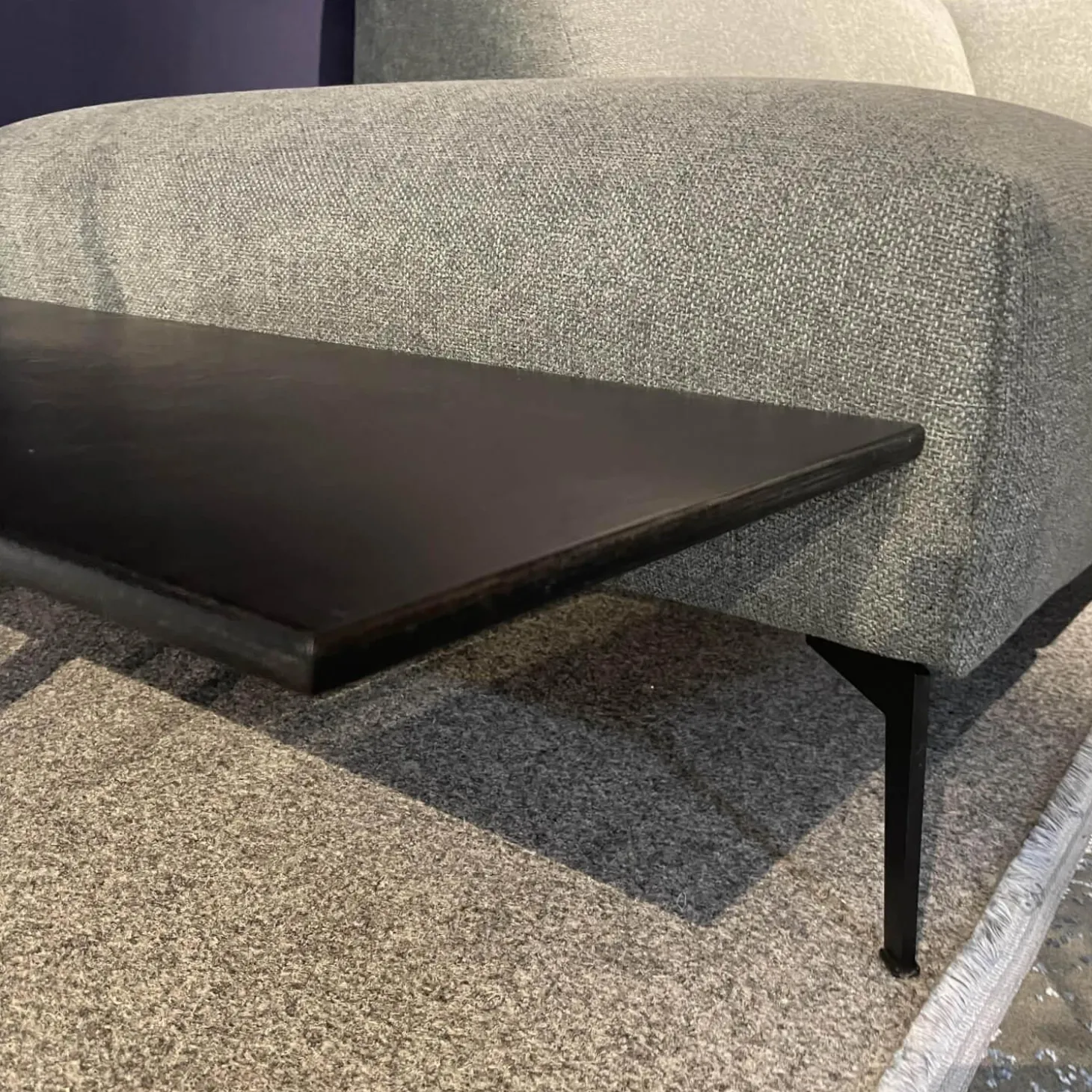 Ecksofa Diego Stoff Remi 158 Niagara Grau Inklusive Holzablage