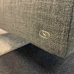 Ecksofa DS904 Stoff Parnell Gestell Poliert mit 3 Kissen Leder Black