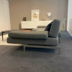 Ecksofa DS904 Stoff Parnell Gestell Poliert mit 3 Kissen Leder Black